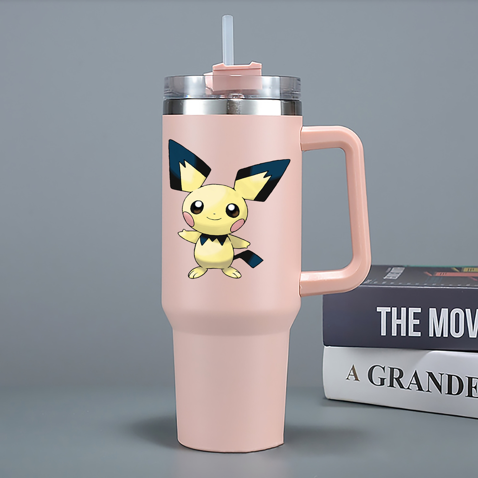 （画像用） ポケットモンスター Pokémon 1200mL車用タンブラー - クリスタルステッカー（プラスチックストロー付き）